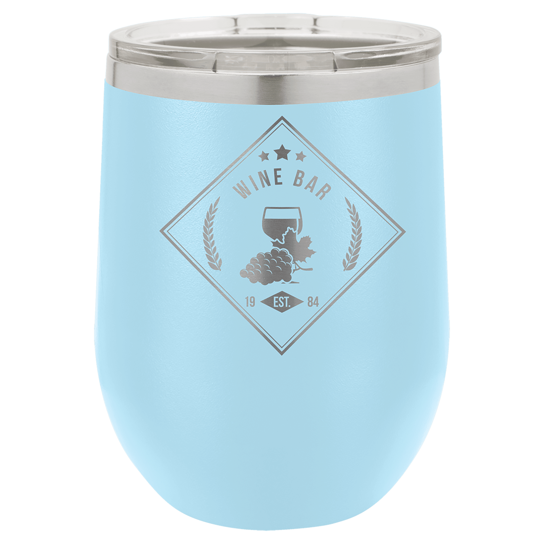 Light Blue Polar Camel 12 oz. Vacuum Insulated Stemless Wine Tumbler with Lid