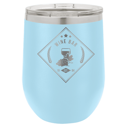 Light Blue Polar Camel 12 oz. Vacuum Insulated Stemless Wine Tumbler with Lid