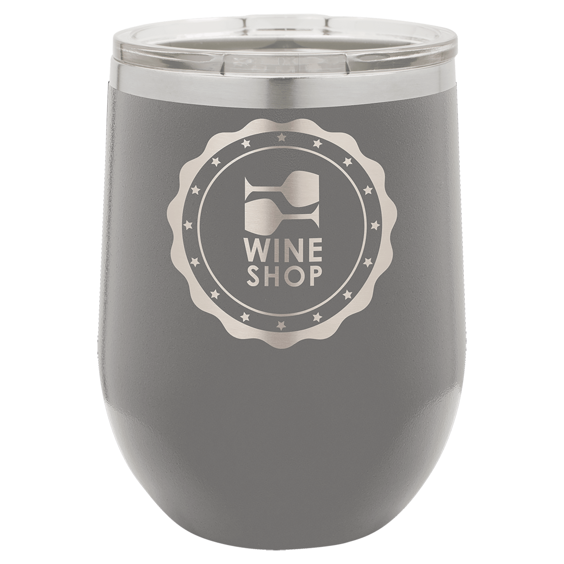 Dark Gray Polar Camel 12 oz. Vacuum Insulated Stemless Wine Tumbler with Lid