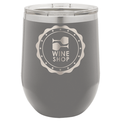 Dark Gray Polar Camel 12 oz. Vacuum Insulated Stemless Wine Tumbler with Lid