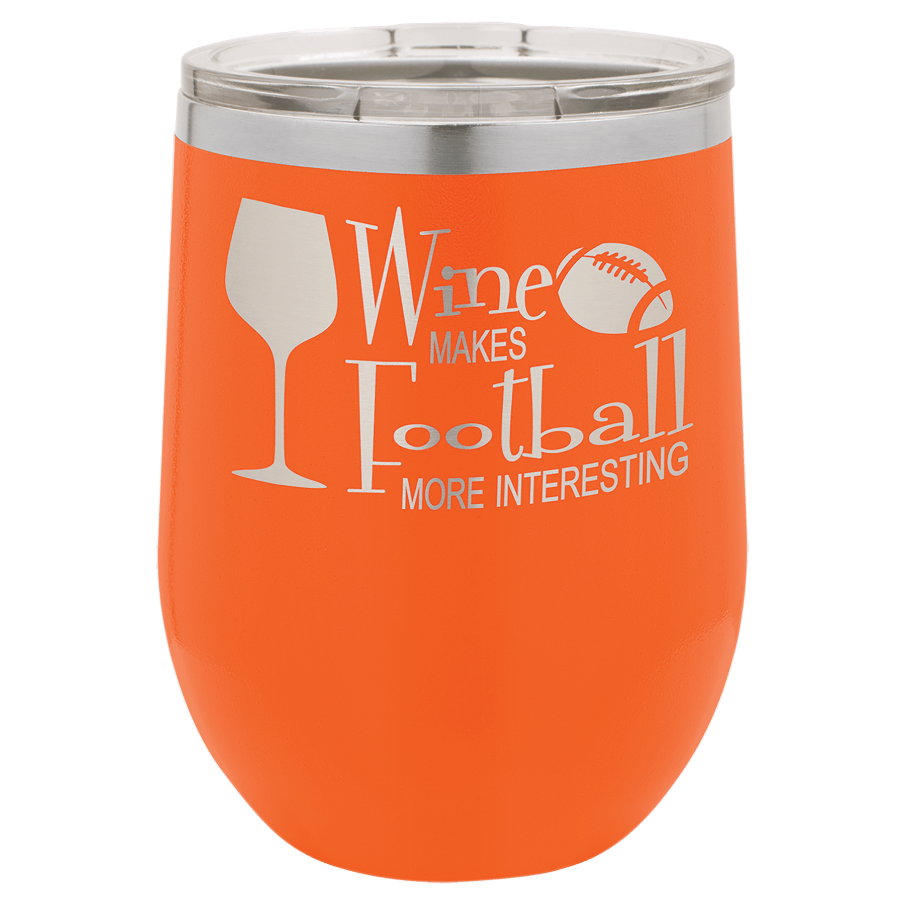 Orange Polar Camel 12 oz. Vacuum Insulated Stemless Wine Tumbler with Lid