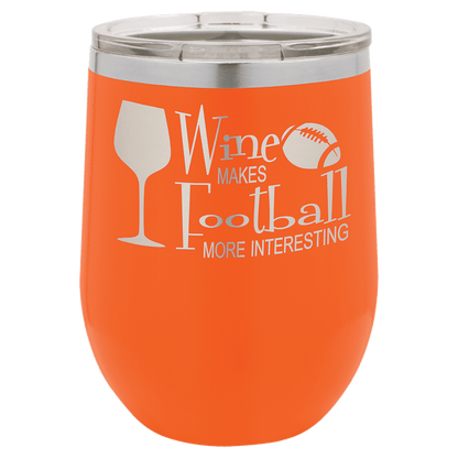 Orange Polar Camel 12 oz. Vacuum Insulated Stemless Wine Tumbler with Lid