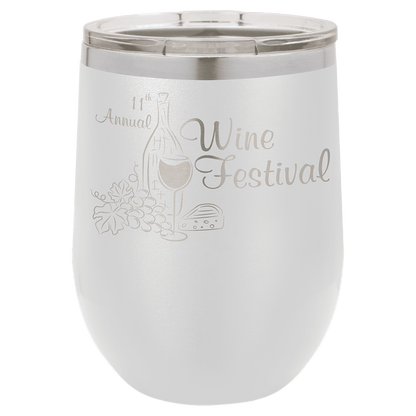White Polar Camel 12 oz. Vacuum Insulated Stemless Wine Tumbler with Lid