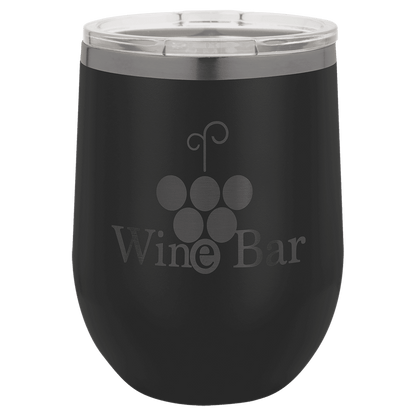 Black/Ghost Black Polar Camel 12 oz. Stemless Wine Tumbler
