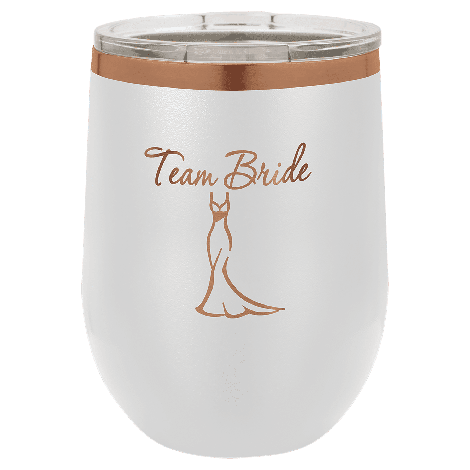 White/Rose Gold Polar Camel 12 oz. Stemless Wine Tumbler