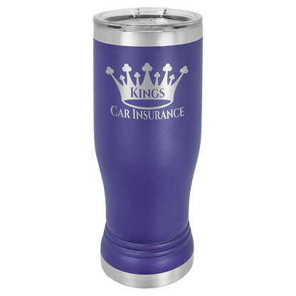 Purple 14 oz. Polar Camel Pilsner with Clear Lid