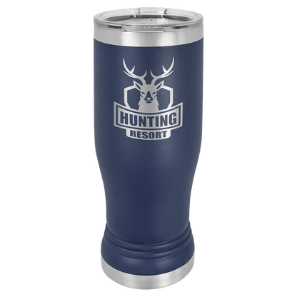Navy Blue Polar Camel 14 oz. Pilsner with Clear Lid
