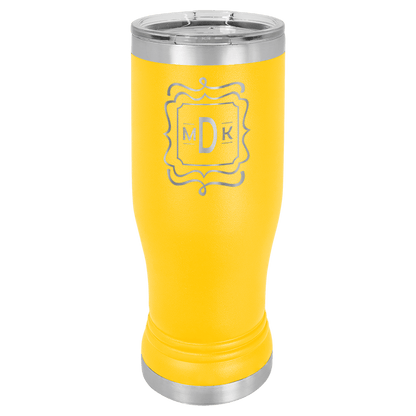 Yellow 14 oz. Polar Camel Pilsner with Clear Lid