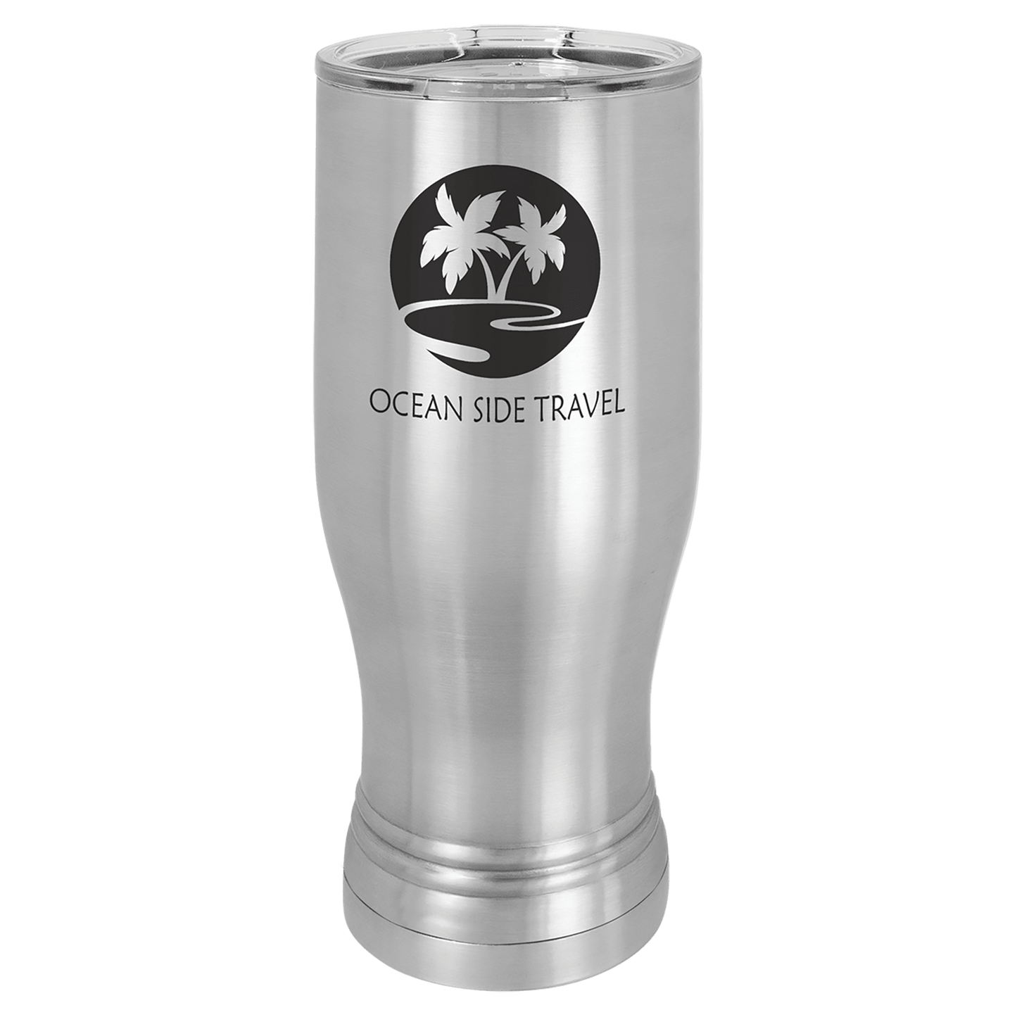 Stainless Steel Polar Camel 20 oz Pilsner with Clear Lid