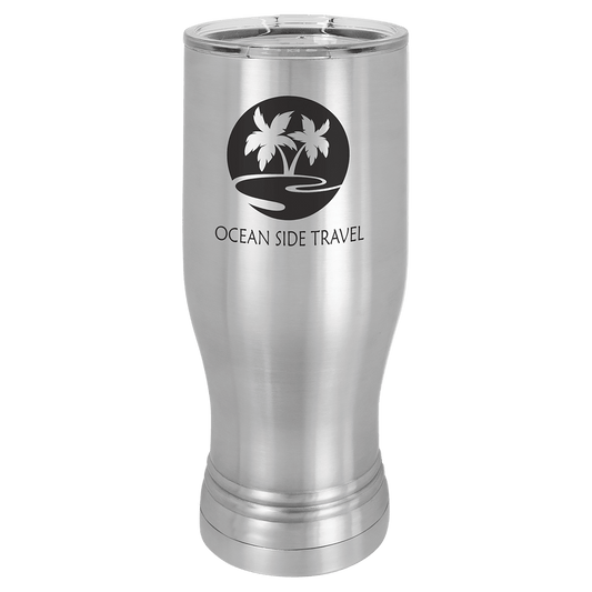 Stainless Steel Polar Camel 20 oz Pilsner with Clear Lid