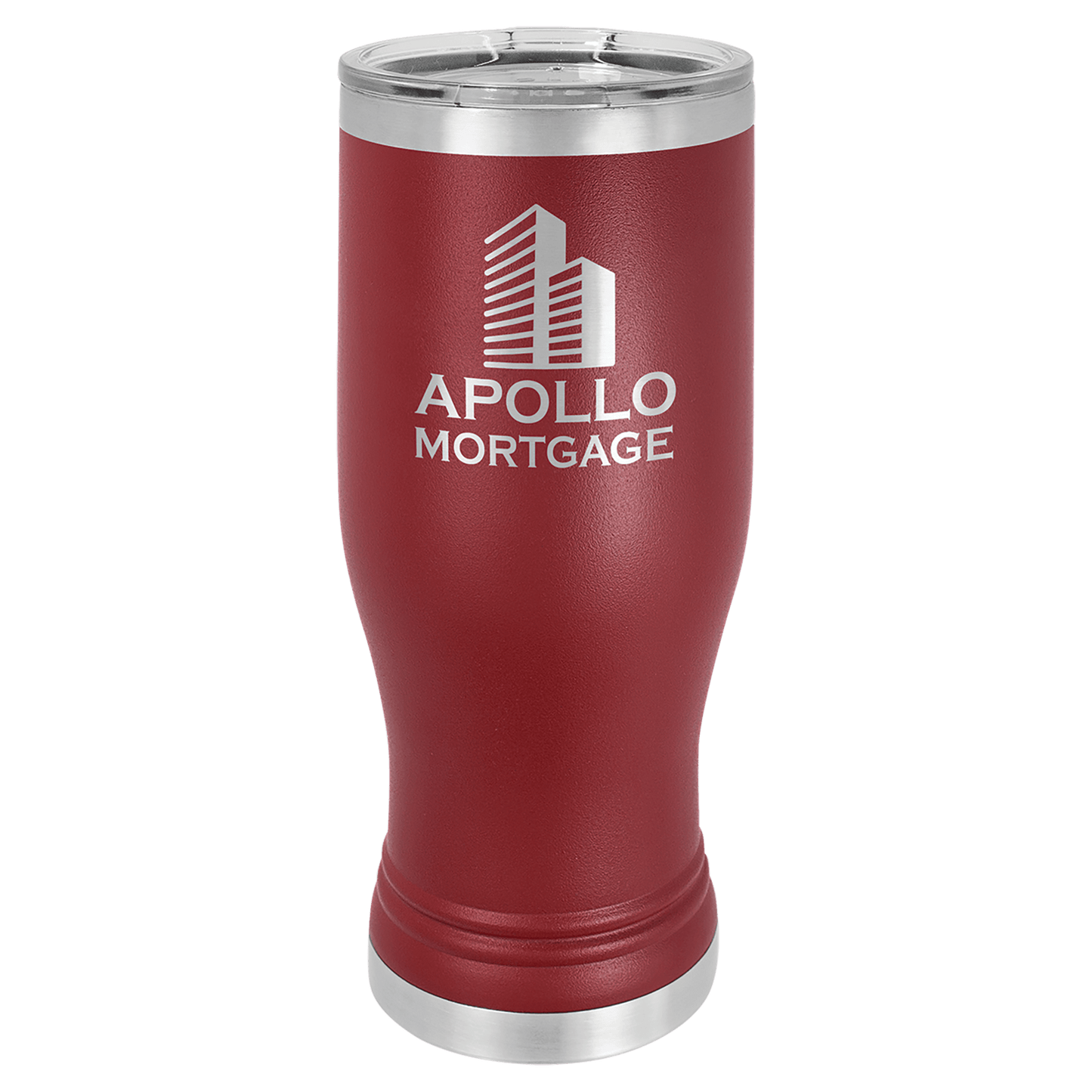 Maroon Polar Camel 20 oz Pilsner with Clear Lid