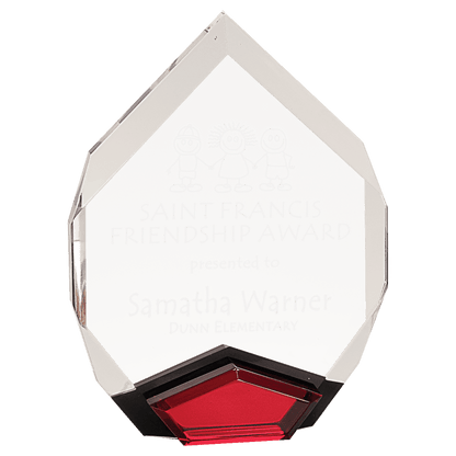 Red 6" x 8" Marquis Acrylic