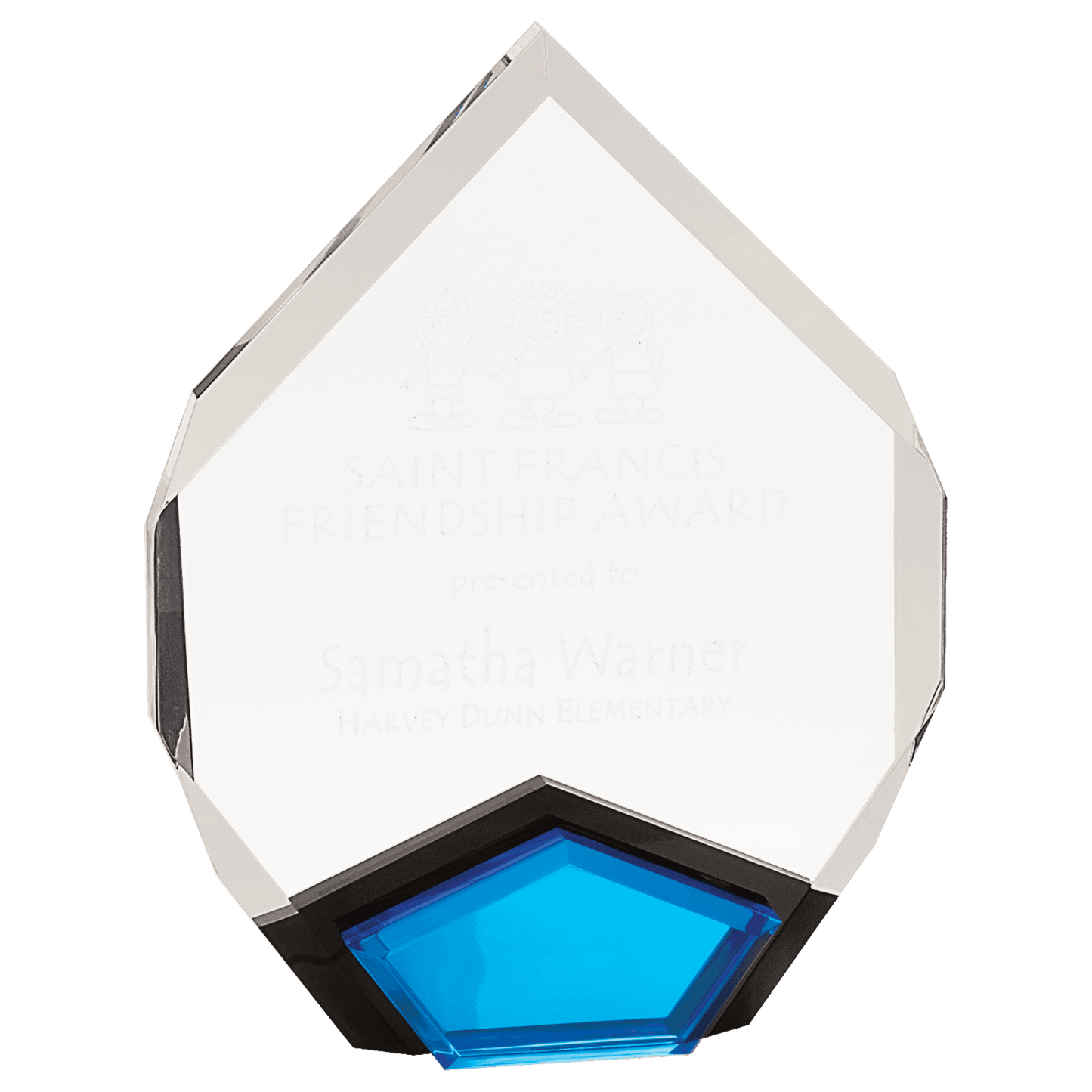 Blue 7" x 9" Marquis Acrylic