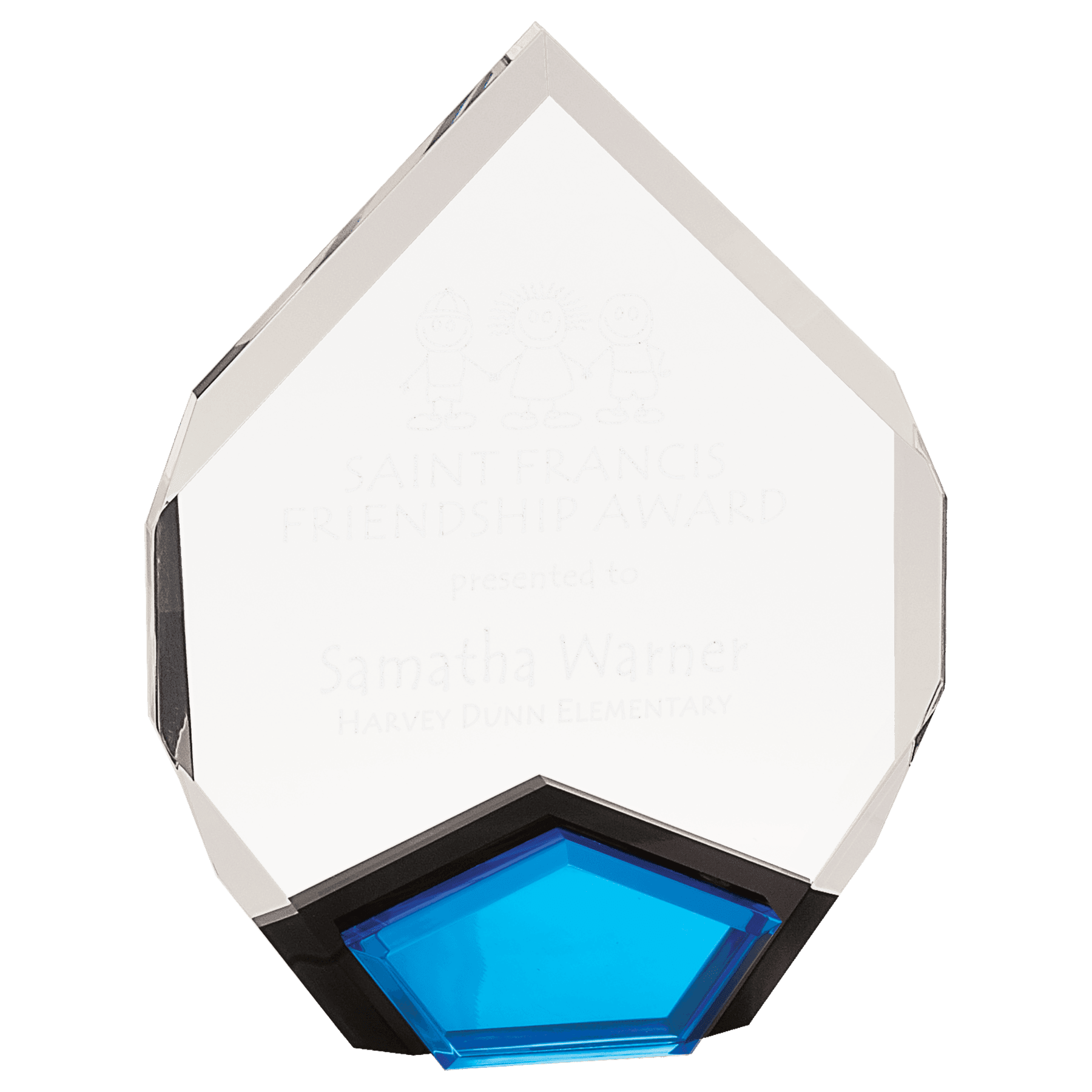 Blue 7" x 9" Marquis Acrylic