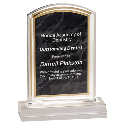 Black 4" x 6" Marbleized Acrylic with 5" Base