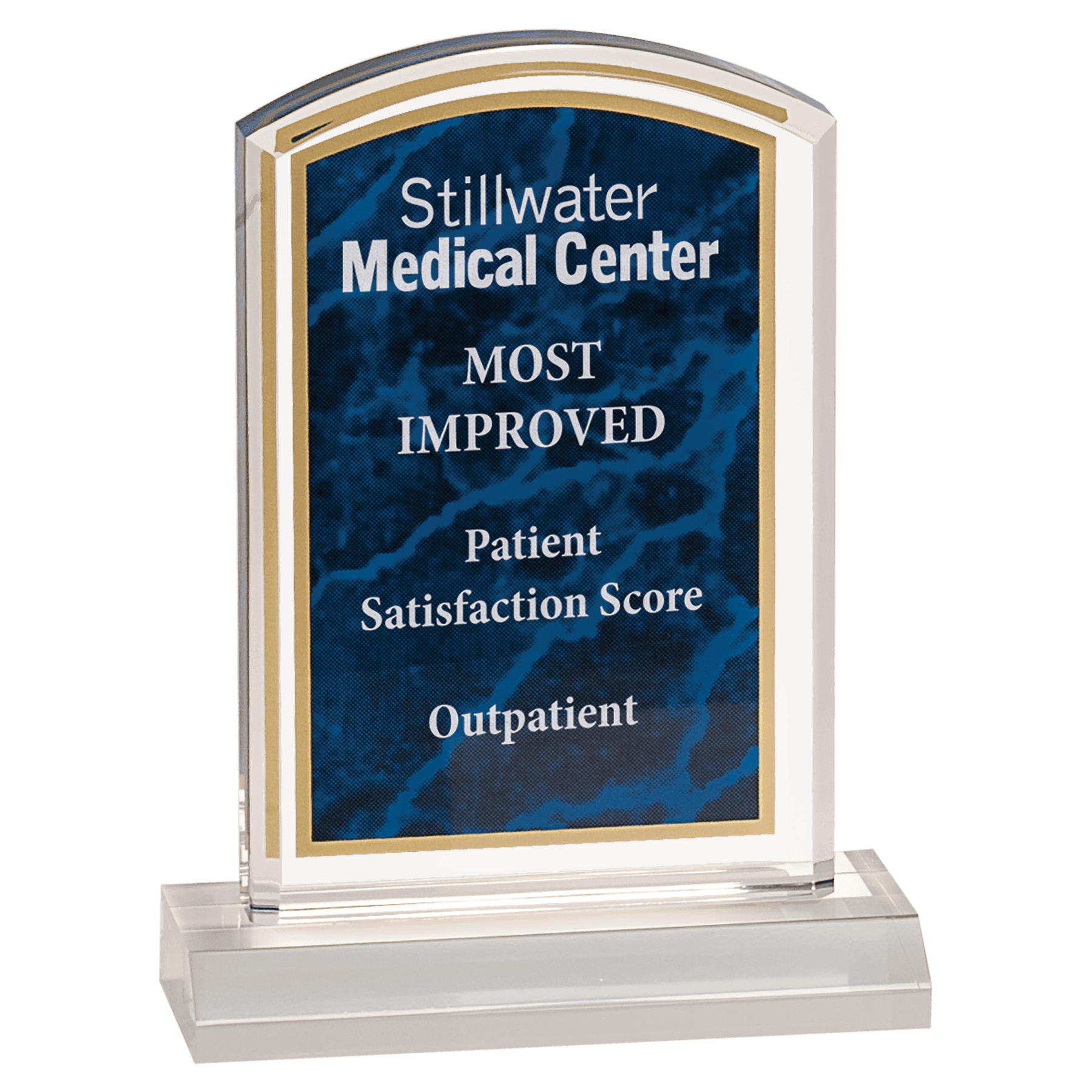 Blue 4" x 6" Marbleized Acrylic with 5" Base