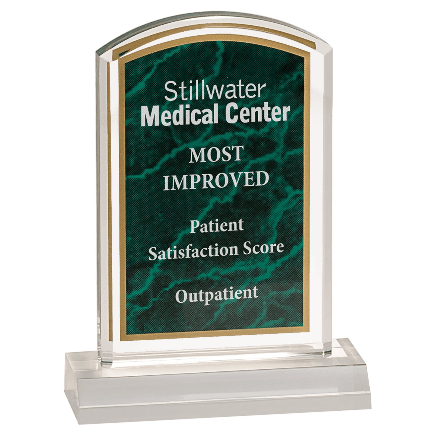 Green 4" x 6" Marbleized Acrylic with 5" Base