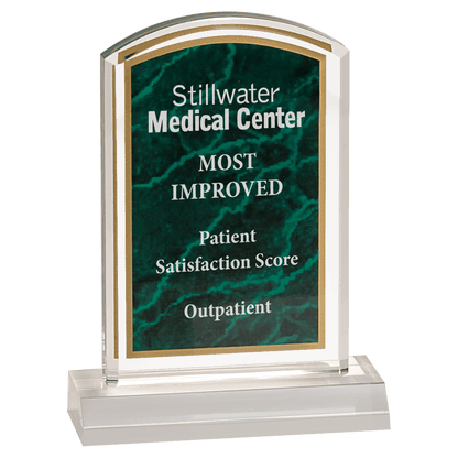 Green 4" x 6" Marbleized Acrylic with 5" Base