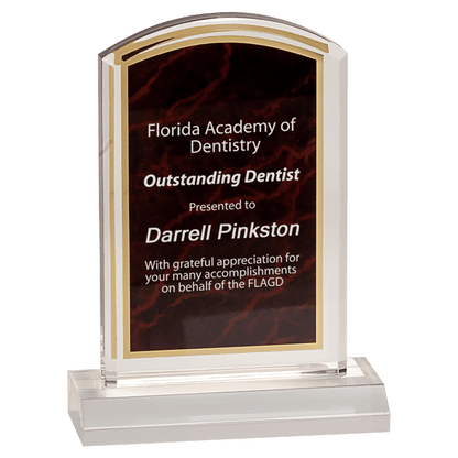 Red 4" x 6" Marbleized Acrylic with 5" Base