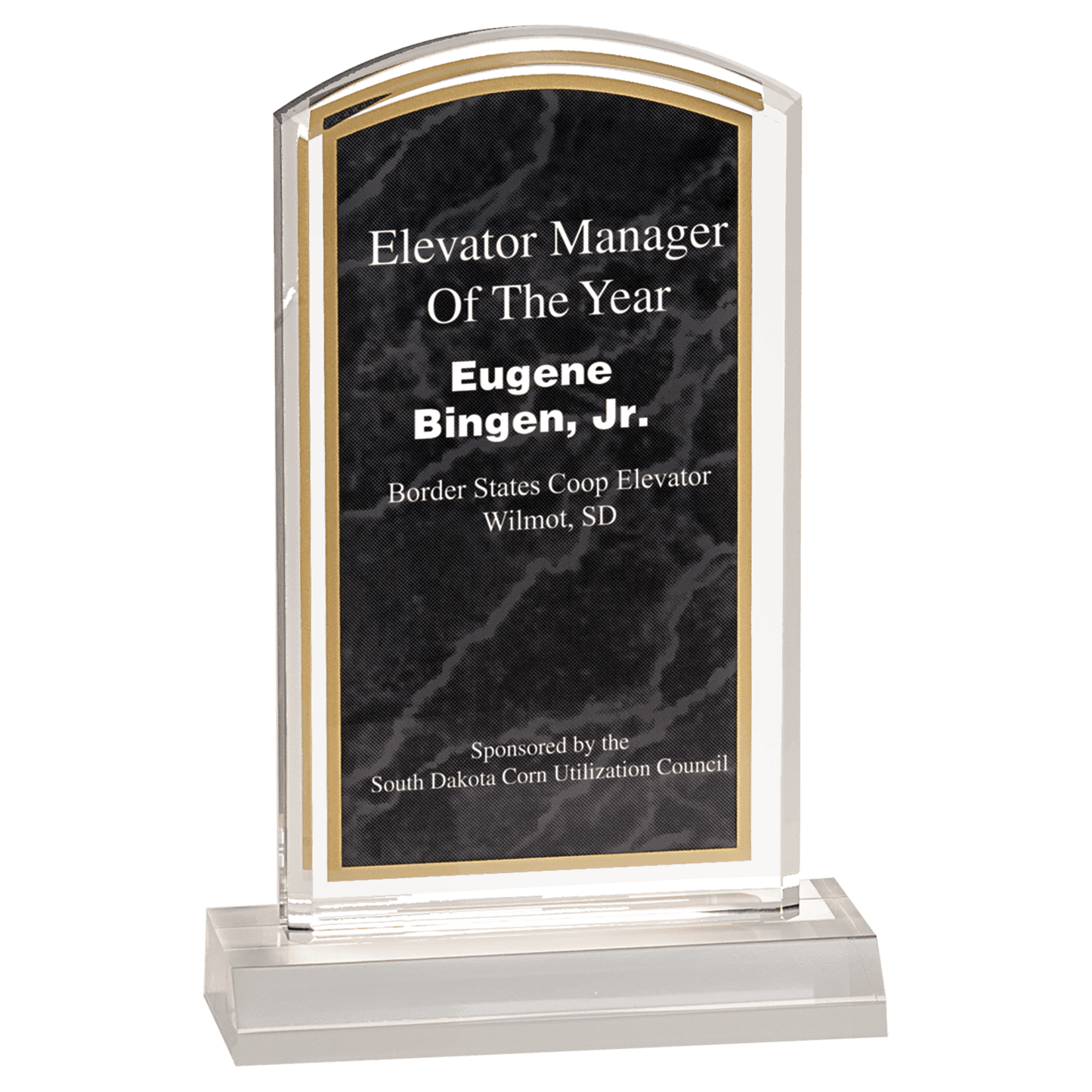 Black 4" x 7" Marbleized Acrylic with 5" Base