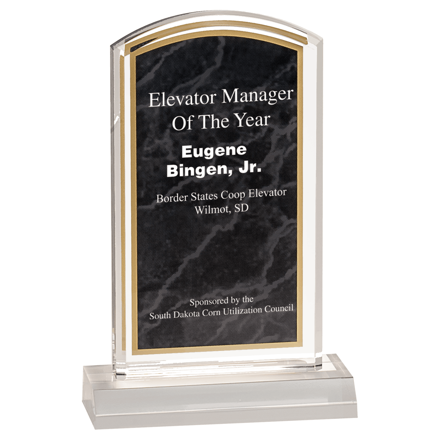 Black 4" x 7" Marbleized Acrylic with 5" Base