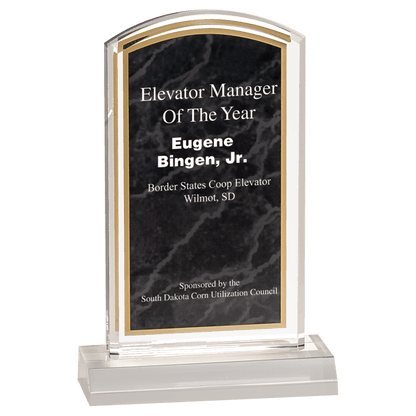 Black 4" x 7" Marbleized Acrylic with 5" Base