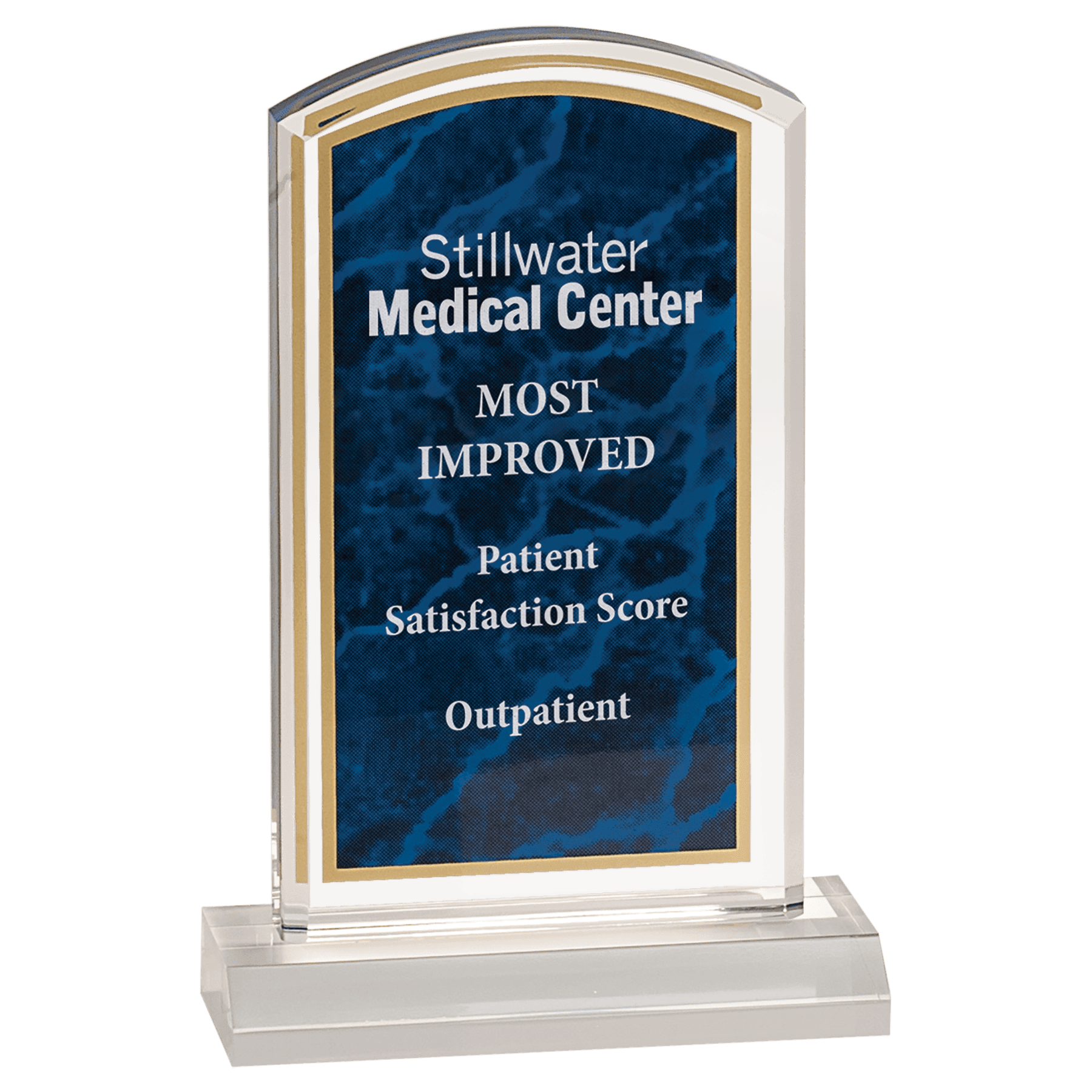 Blue 4" x 7" Marbleized Acrylic with 5" Base