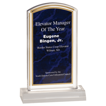 Purple 4" x 7" Marbleized Acrylic with 5" Base