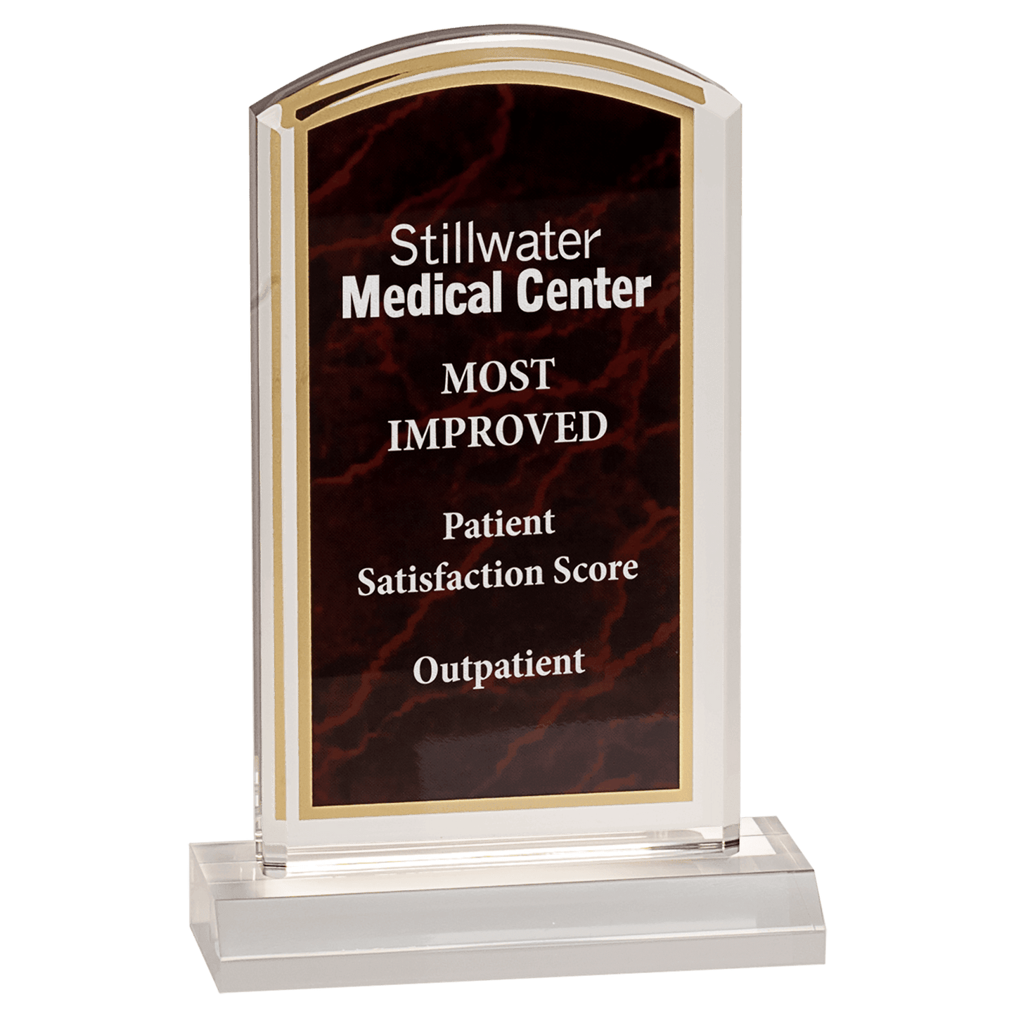 Red 4" x 7" Marbleized Acrylic with 5" Base