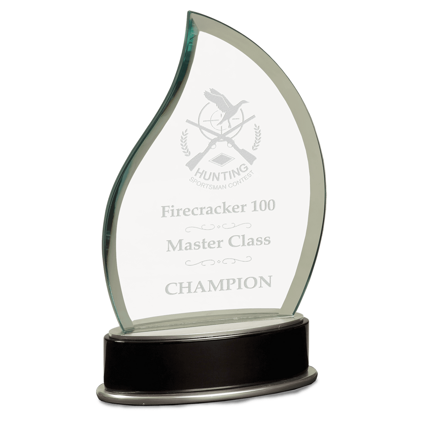 Jade Flame Metro Glass with Silver and Black 8 3/4" Piano Finish Base