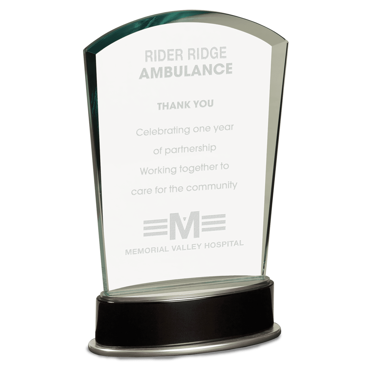 Jade Fan Metro Glass with Silver and Black 8 3/4" Piano Finish Base