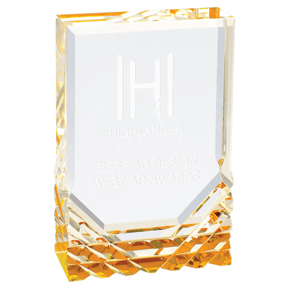 Gold 3 1/2" x 5" Jewel Mirage Acrylic