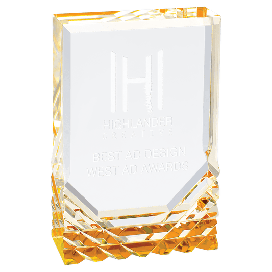 Gold 3 1/2" x 5" Jewel Mirage Acrylic