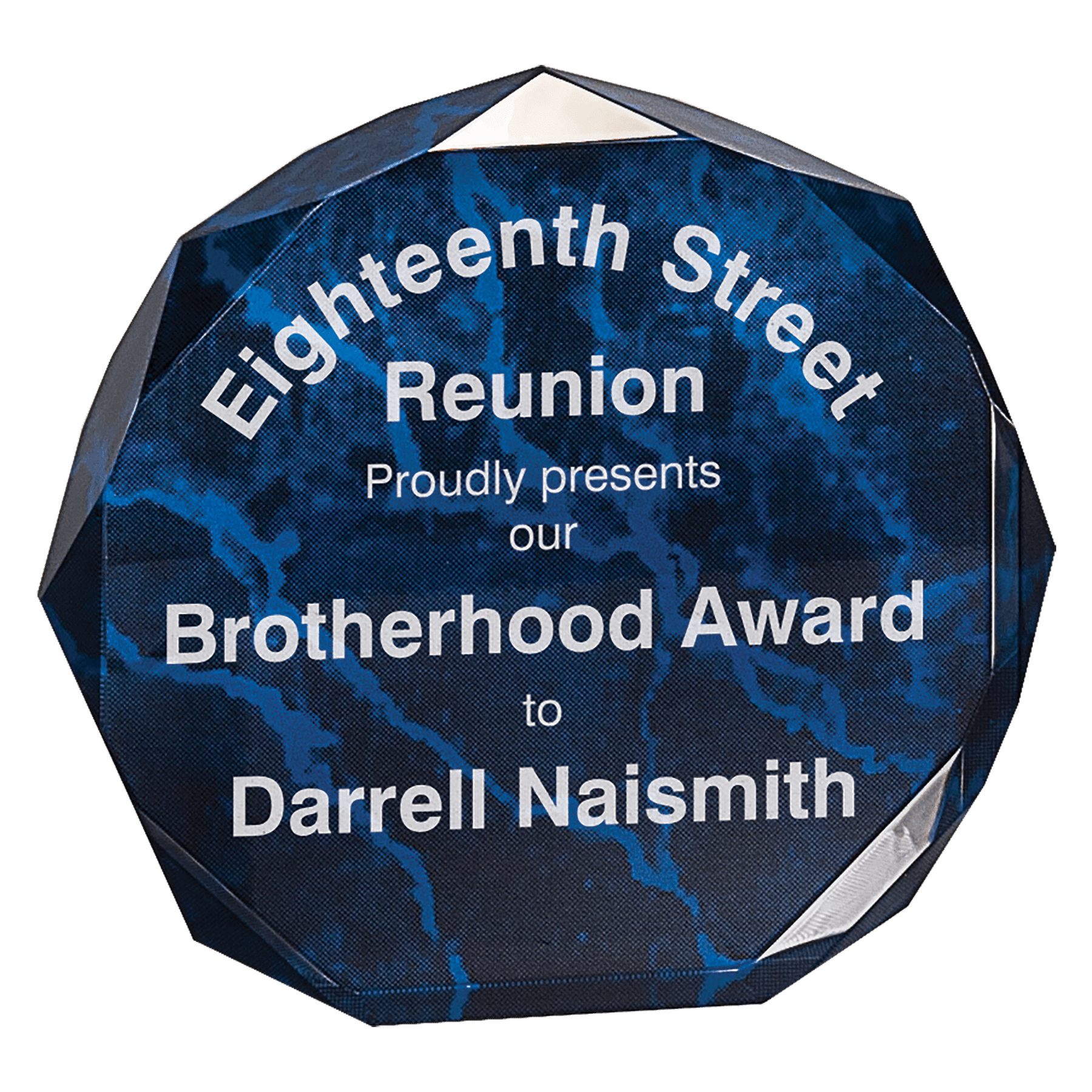 5" Blue Marble Octagon Award Acrylic