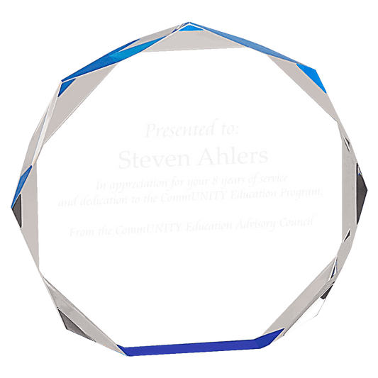 Blue 5" Octagon Acrylic Award