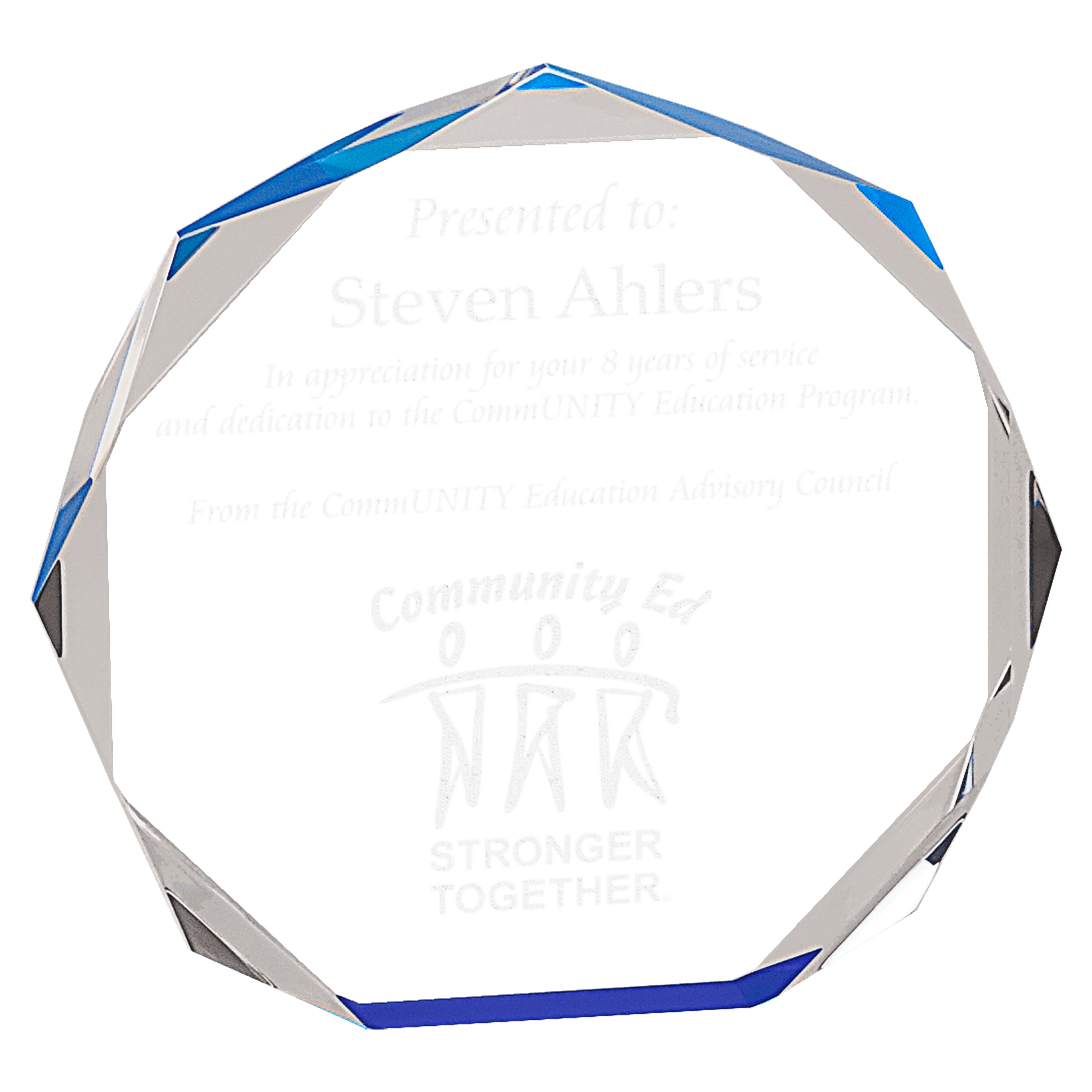 Blue 6" Octagon Acrylic Award