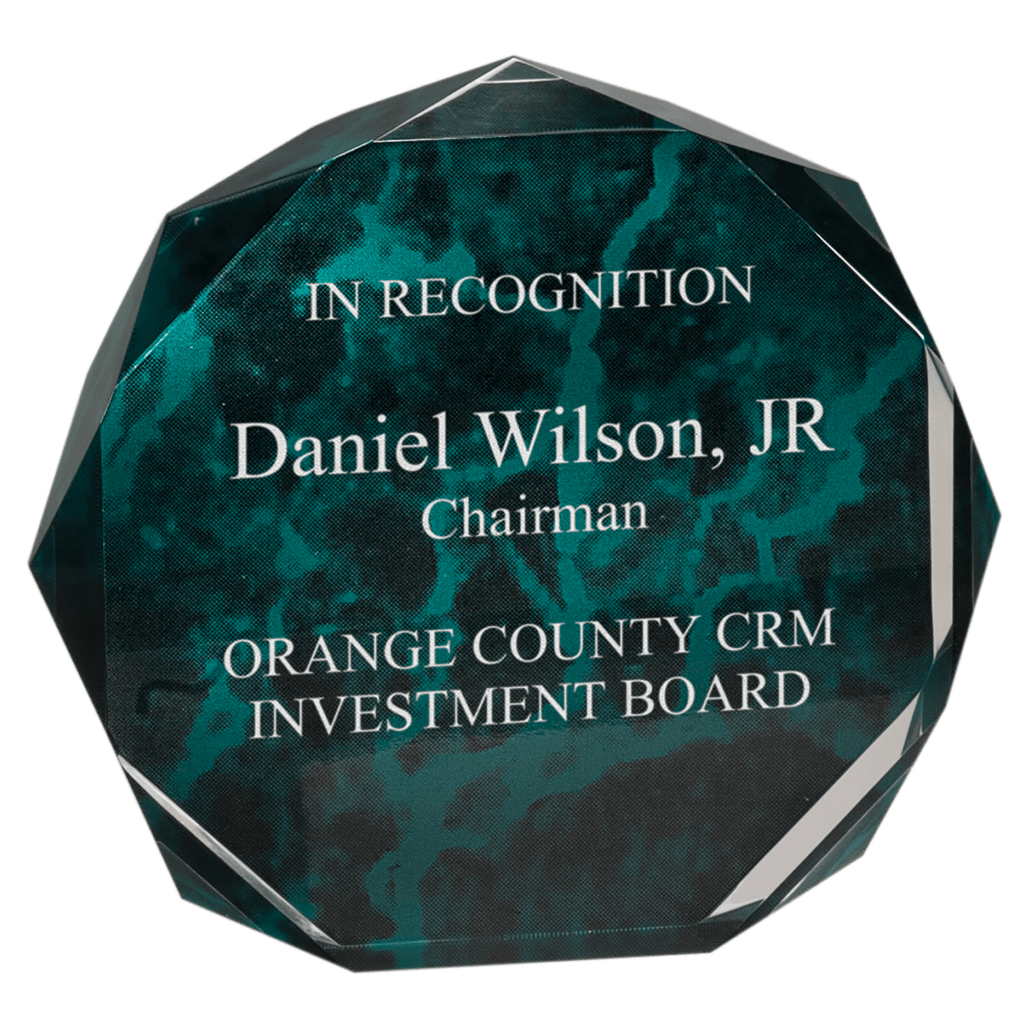 Green 7" Marble Octagon Acrylic Award