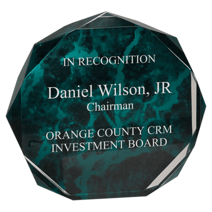 Green 7" Marble Octagon Acrylic Award