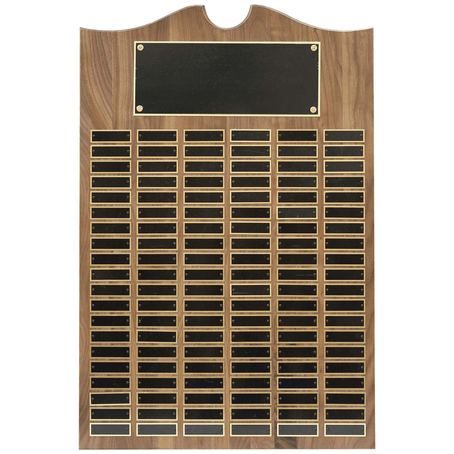 20" x 30" American Walnut Roster Plaque w/ 120 Plates