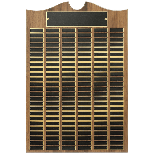 20" x 30" American Walnut Roster Plaque w/ 150 Plates