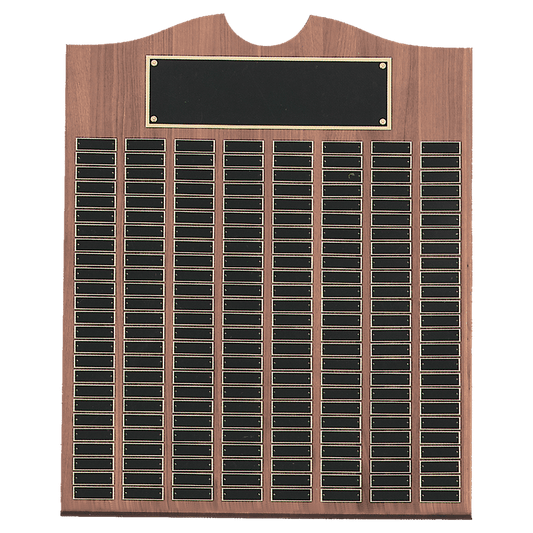 28" x 35" American Walnut Roster Plaque w/200 Plates