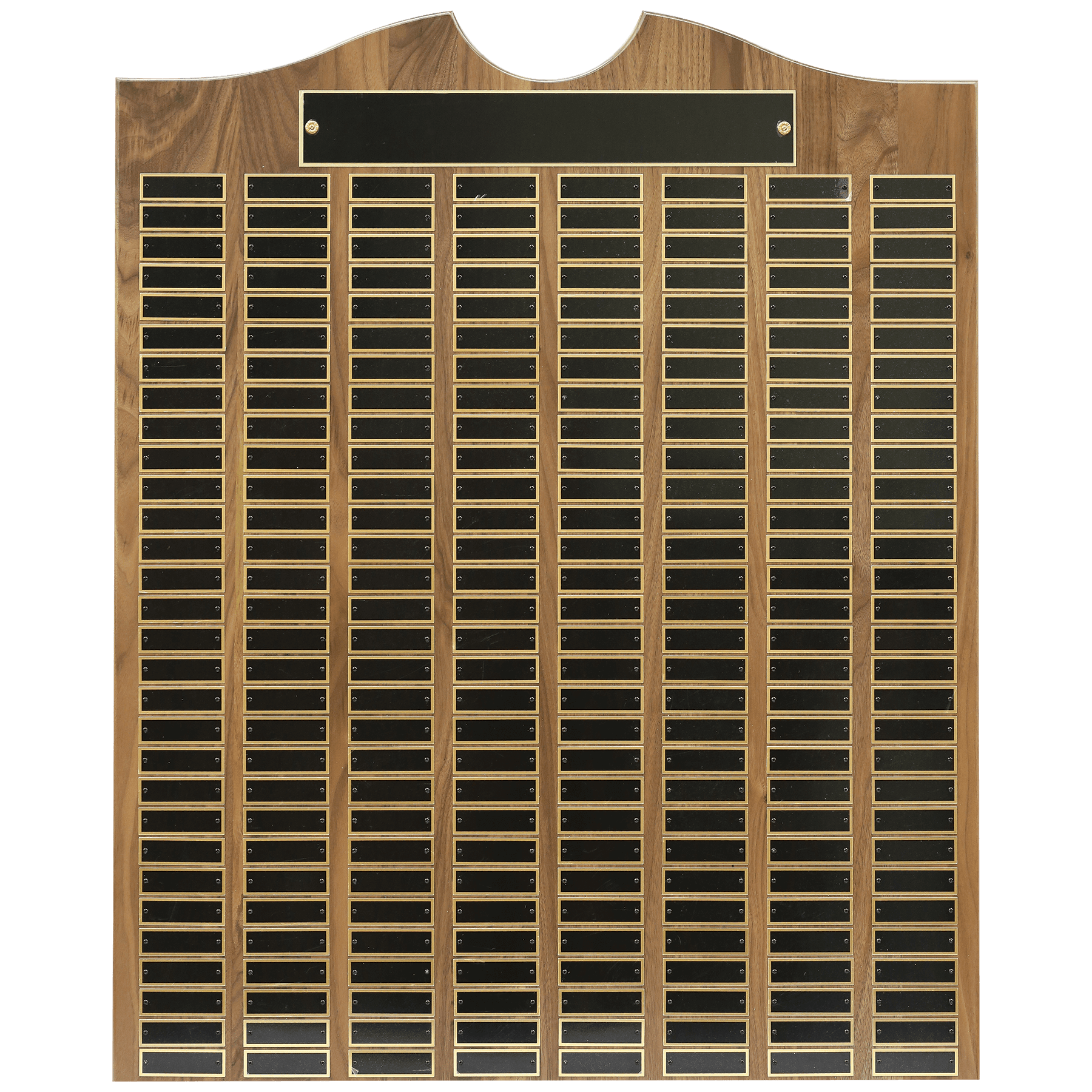 28" x 35" American Walnut Roster Plaque w/ 240 Plates