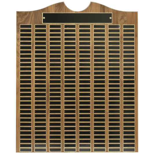 28" x 35" American Walnut Roster Plaque w/ 240 Plates