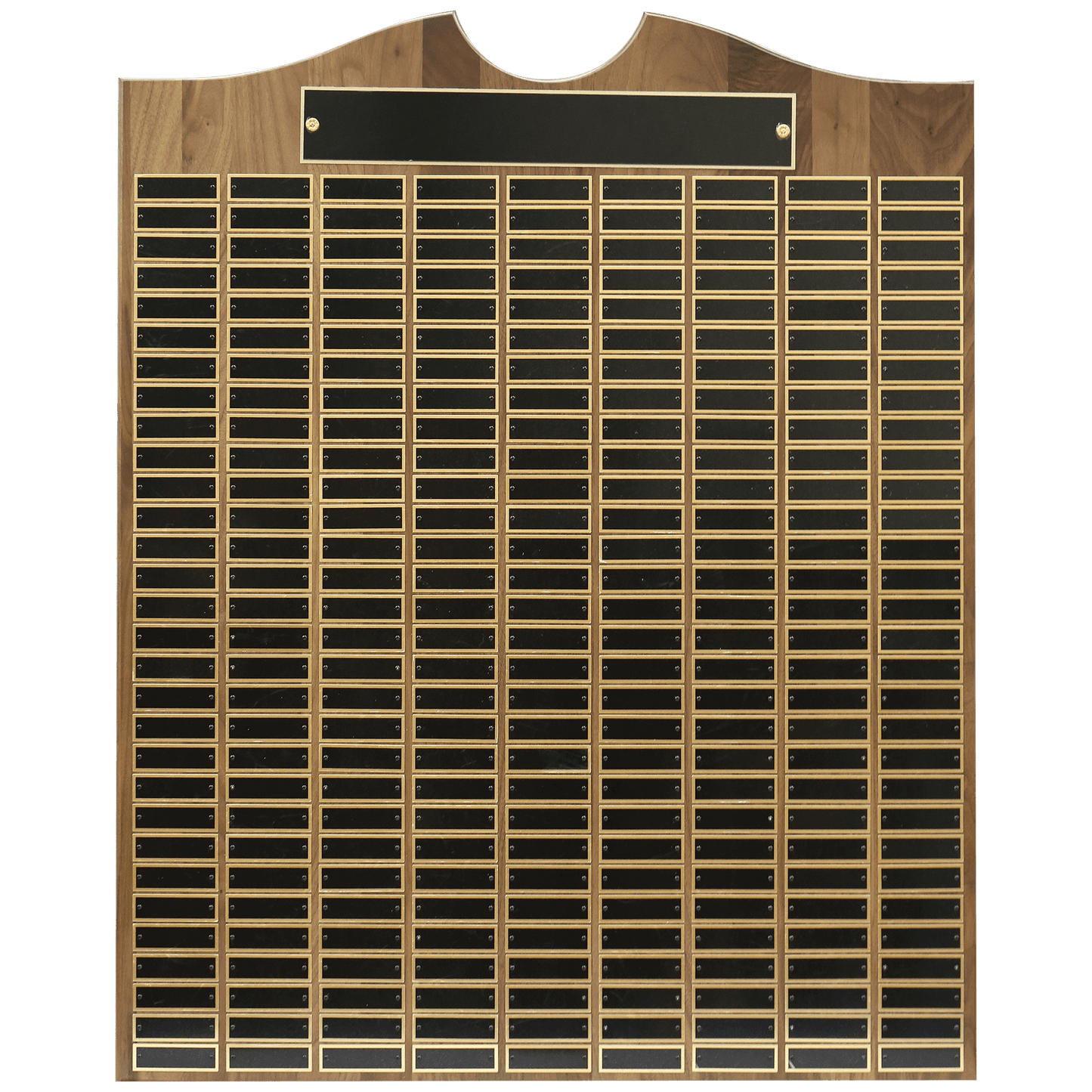 28" x 35" American Walnut Roster Plaque w/ 270 Plates
