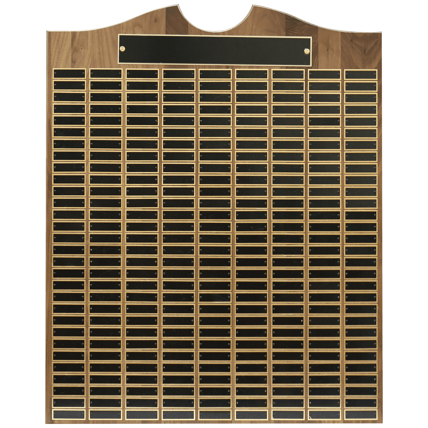 28" x 35" American Walnut Roster Plaque w/ 270 Plates