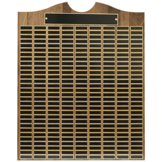 28" x 35" American Walnut Roster Plaque w/ 270 Plates