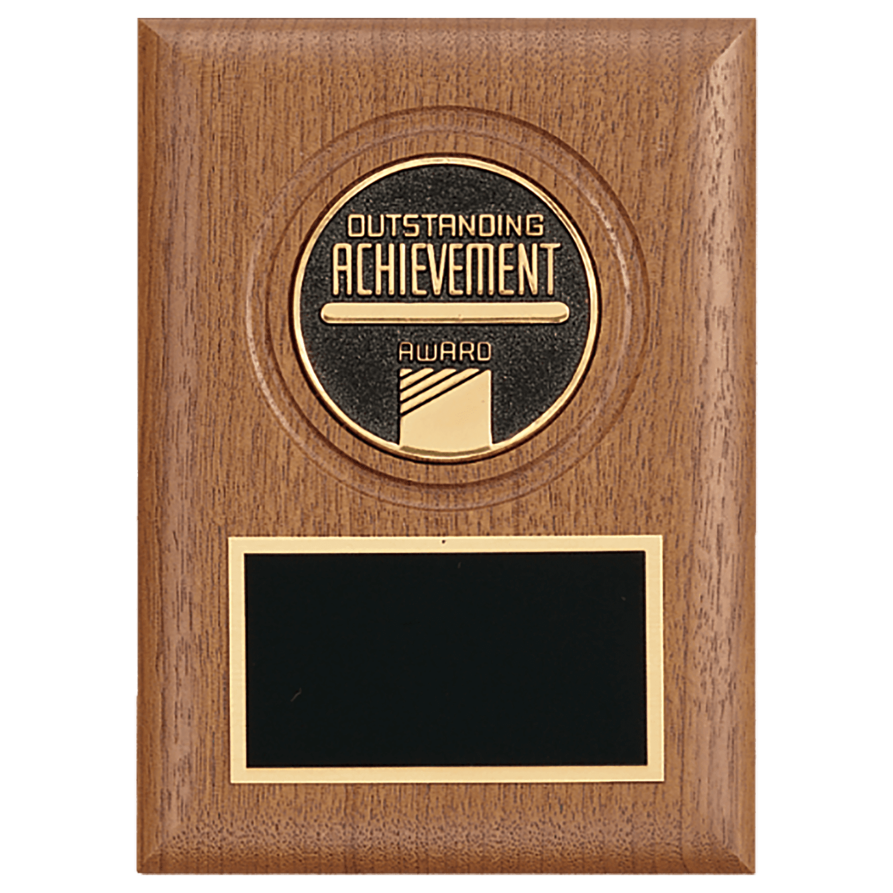 5" x 7" American Walnut CAM Plaque with Black Brass Plate (Medallion Sold Separately)