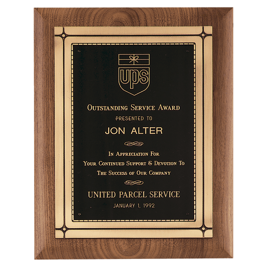 11" x 14" American Walnut Plaque with Antique Bronze Casting & High Quality Phoenix Frame Casting