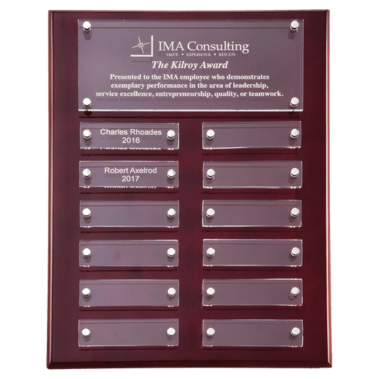 9x12 Rosewood High Gloss Plaque with Acrylic Engraving Plates