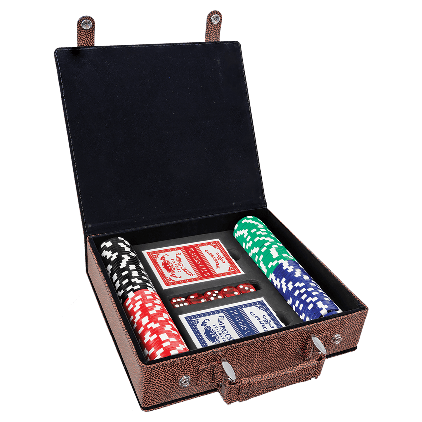 Football Laserable Leatherette 100 Chip Poker Set